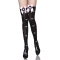 Spandex And Nylon Transparent Lingerie Japan Sexy Girls Seduction Women Underwear Fashion SKELETON HEAD THIGH-HIGH STOCKINGS